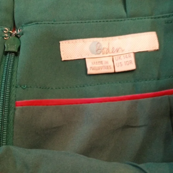 Boden Green Maxi Skirt Women's Cottagecore Minimalist Bohemian long skirt 10 R - Picture 3 of 5